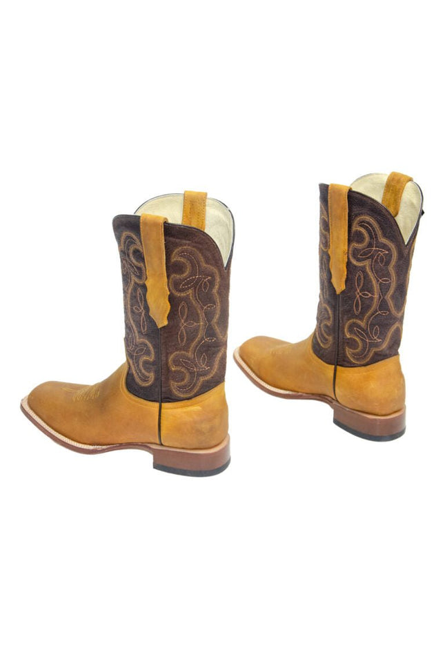 REPARO TX Men’s Crazy Honey Western Boots Whit Brown Top - Rancho Sementalvariable