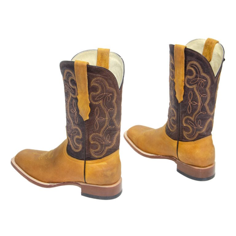 REPARO TX Men’s Crazy Honey Western Boots Whit Brown Top - Rancho Sementalvariable