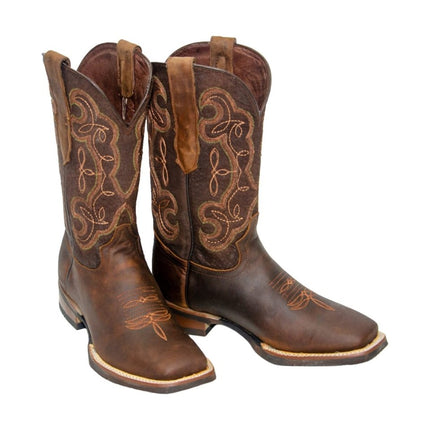 REPARO TX Men’s Crazy Ocre Western Boots Whit Brown Top Rubber Sole - Rancho Sementalvariable