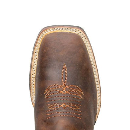 REPARO TX Men’s Crazy Ocre Western Boots Whit Brown Top Rubber Sole - Rancho Sementalvariable