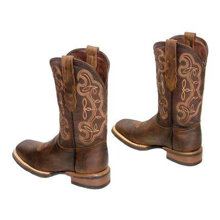 REPARO TX Men’s Crazy Ocre Western Boots Whit Brown Top Rubber Sole - Rancho Sementalvariable