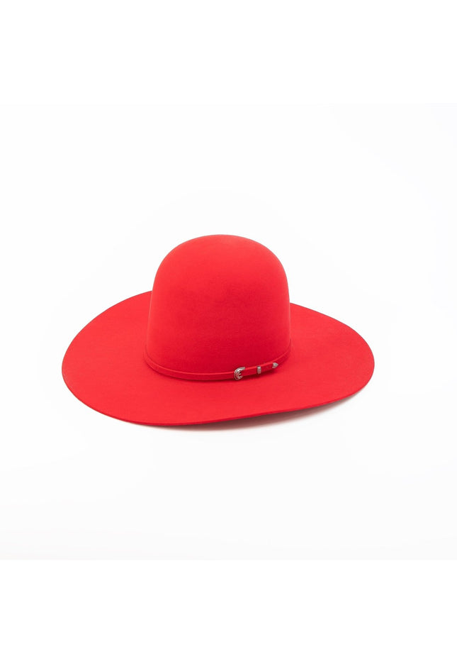 RODEO KING Red 7X Open Crown 4.5" Brim Felt Cowboy Hat - Rancho Sementalvariable