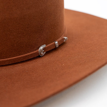 RODEO KING Rust 7X Open Crown 4.5" Brim Felt Cowboy Hat - Rancho Sementalvariable