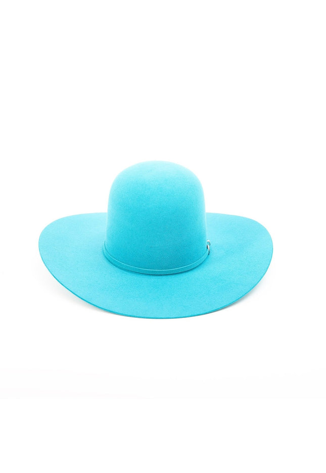 RODEO KING Turquoise 7X Open Crown 4.5" Brim Felt Cowboy Hat - Rancho Sementalvariable