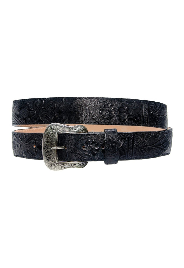 TANNER MARK BELT Black Hand Tooled Print - Rancho Sementalvariable