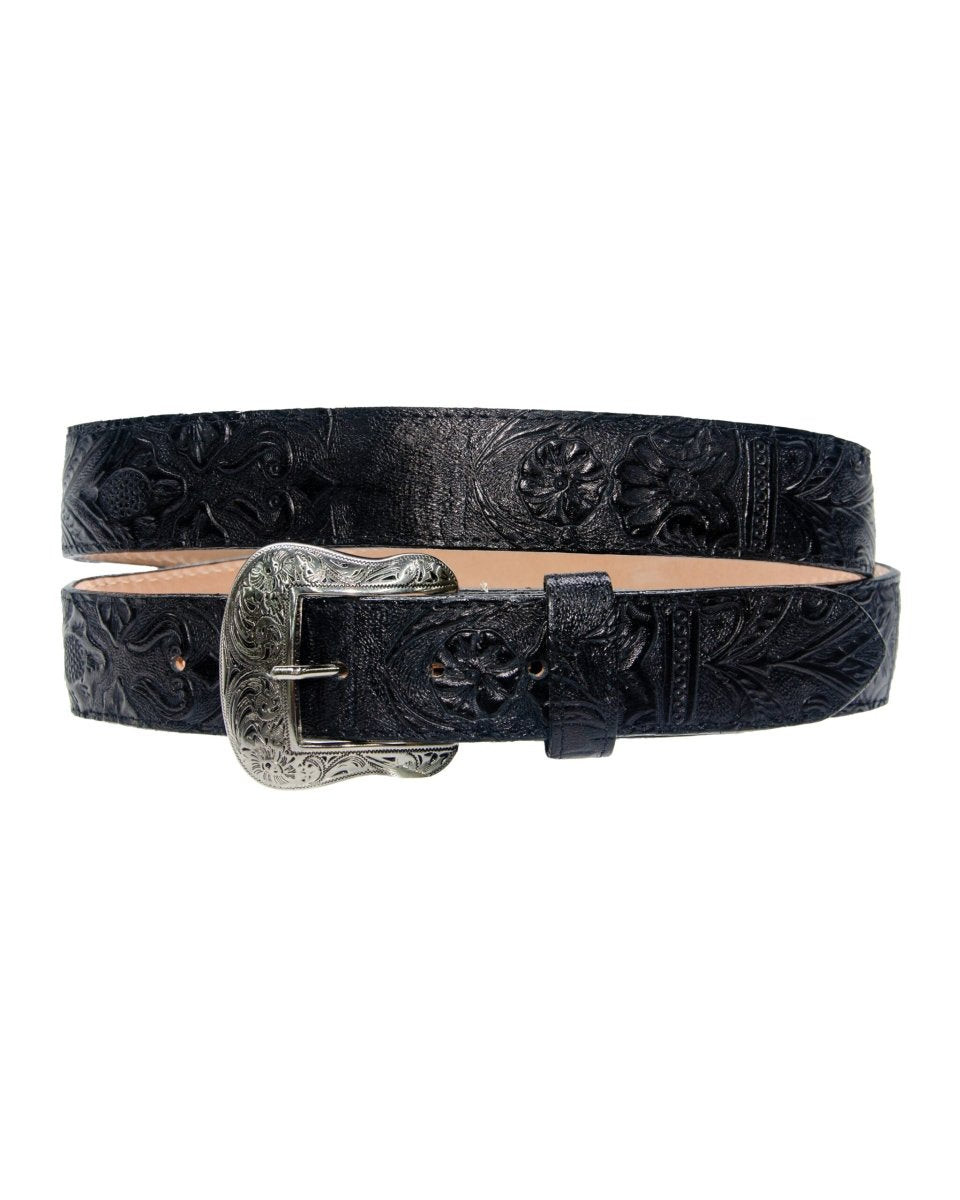 TANNER MARK BELT Black Hand Tooled Print - Rancho Sementalvariable