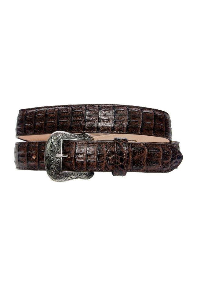 TANNER MARK BELT Brown Caiman Print - Rancho Sementalvariable