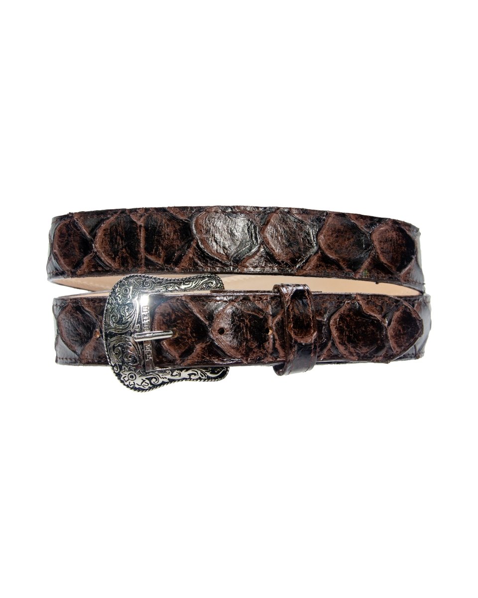 TANNER MARK BELT Brown Monster Fish Print - Rancho Sementalvariable