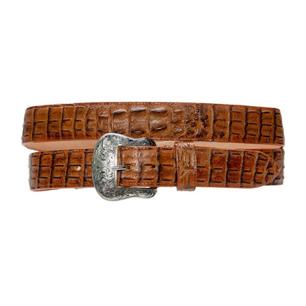 TANNER MARK BELT Cognac Caiman Print - Rancho Sementalvariable