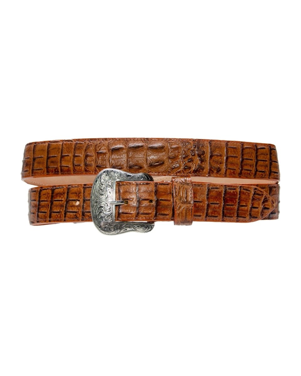 TANNER MARK BELT Cognac Caiman Print - Rancho Sementalvariable