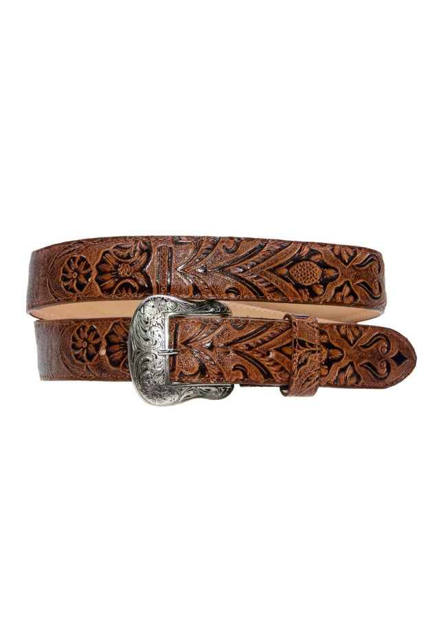 TANNER MARK BELT Cogñac Hand Tooled Print - Rancho Sementalvariable