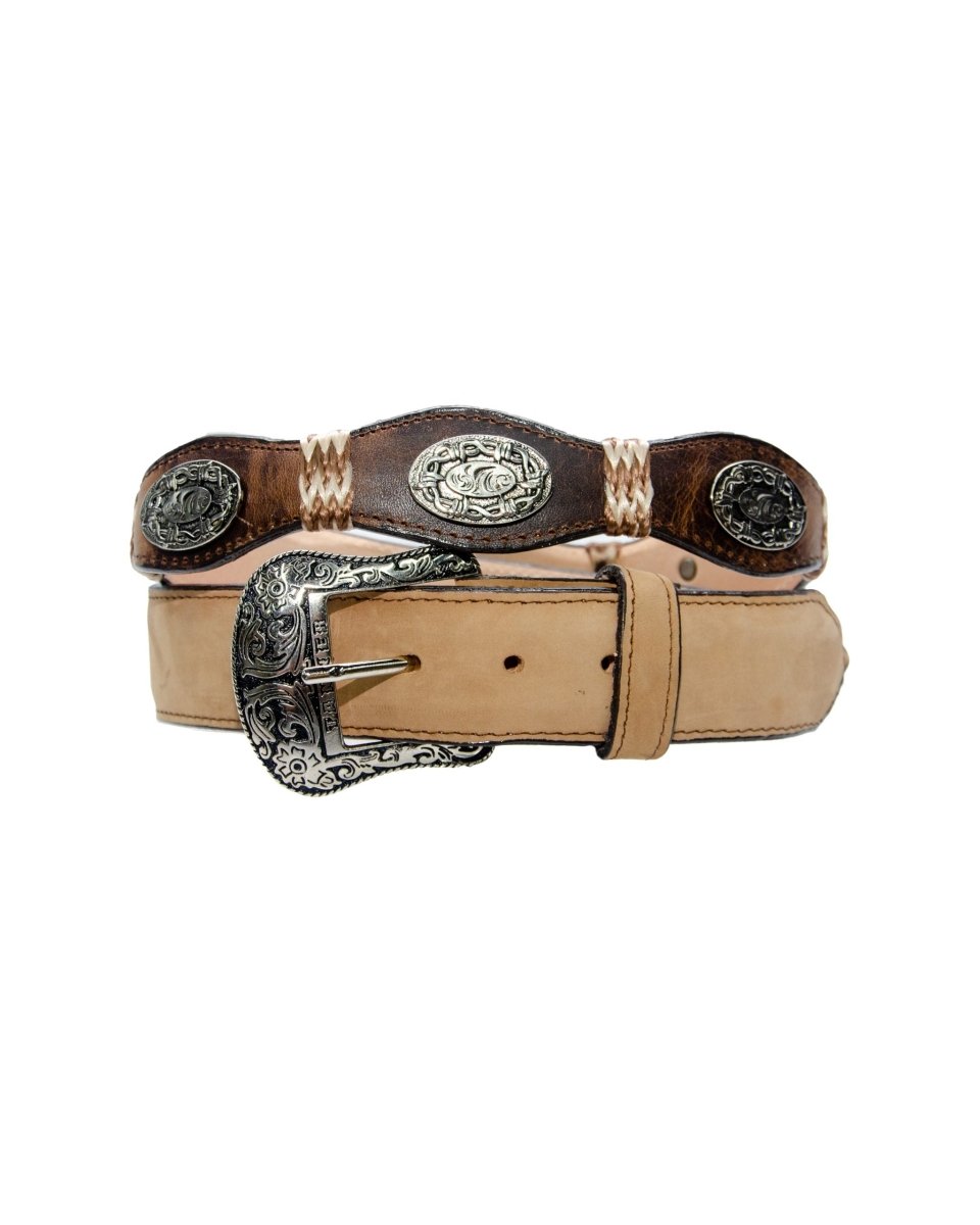 TANNER MARK BELT Crazy Tan & Damiana Mocha Concho - Rancho Sementalvariable