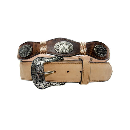 TANNER MARK BELT Crazy Tan & Damiana Mocha Concho - Rancho Sementalvariable