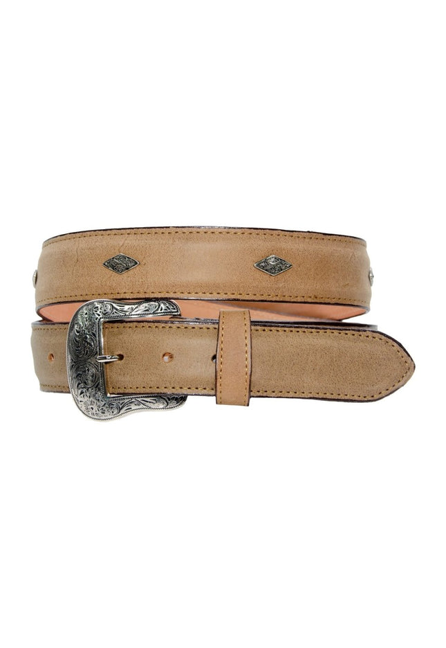 TANNER MARK BELT Crazy Tan Diamond Stud - Rancho Sementalvariable