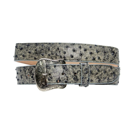 TANNER MARK BELT Rustic Black Ostrich Print - Rancho Sementalvariable