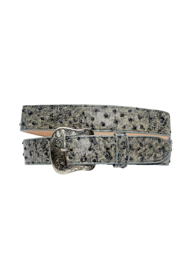 TANNER MARK BELT Rustic Black Ostrich Print - Rancho Sementalvariable