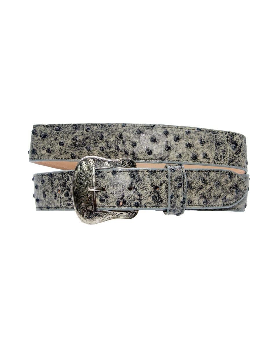 TANNER MARK BELT Rustic Black Ostrich Print - Rancho Sementalvariable