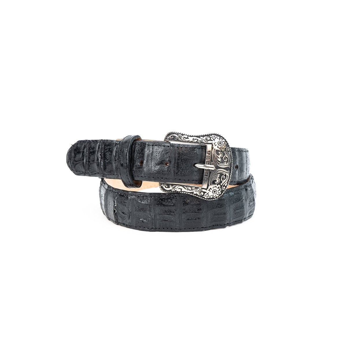 TANNER MARK EXOTIC BELT Caiman Black Luxury Belt - Rancho Sementalvariable