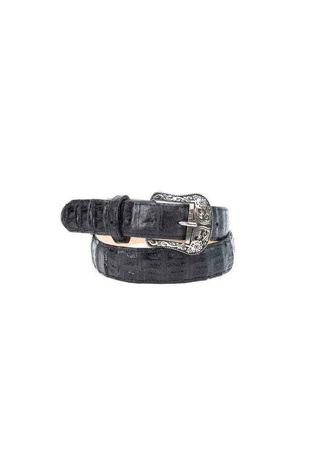 TANNER MARK EXOTIC BELT Caiman Black Luxury Belt - Rancho Sementalvariable