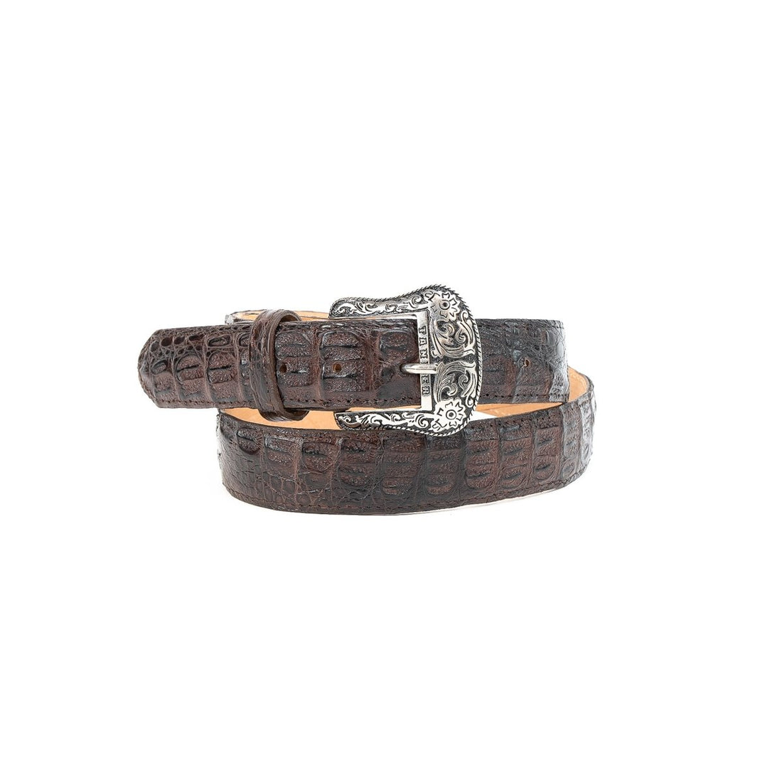 TANNER MARK EXOTIC BELT Caiman Brown Luxury Belt - Rancho Sementalvariable