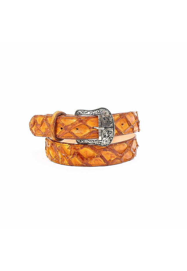 TANNER MARK EXOTIC BELT Monster Fish Brandy Luxury Belt - Rancho Sementalvariable