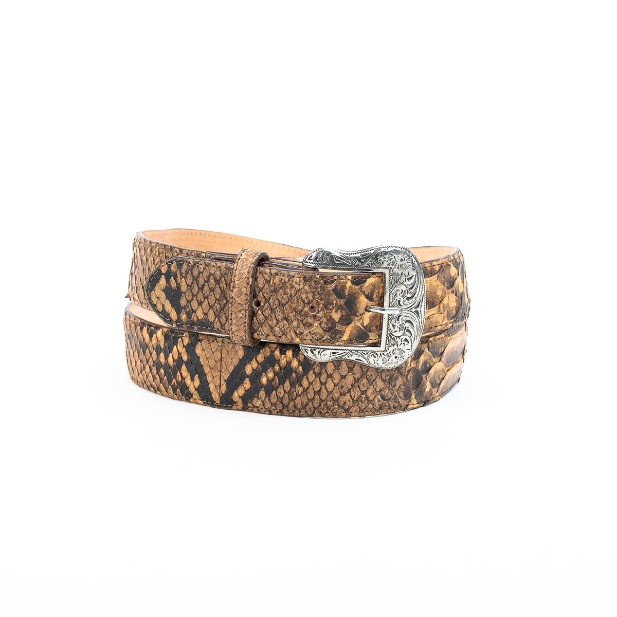 TANNER MARK EXOTIC BELT Python Antique Pull Up Luxury Belt - Rancho Sementalvariable