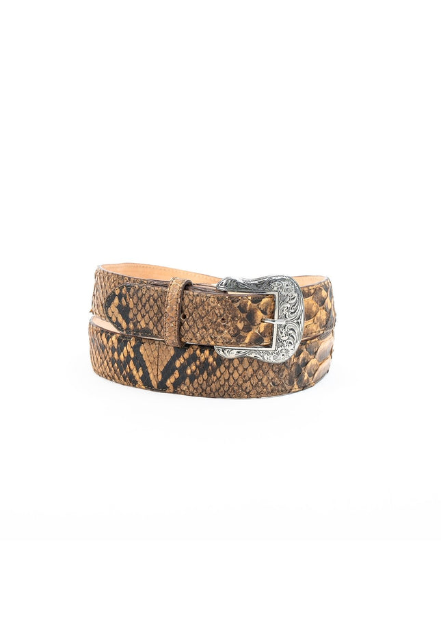 TANNER MARK EXOTIC BELT Python Antique Pull Up Luxury Belt - Rancho Sementalvariable