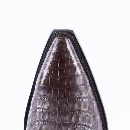 TANNER MARK EXOTIC LEATHER Caiman Belly Brown Cowboy Boots - Rancho Sementalvariable