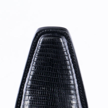 TANNER MARK EXOTIC LEATHER Lizard Black Cowboy Boots Euro Toe - Rancho Sementalvariable