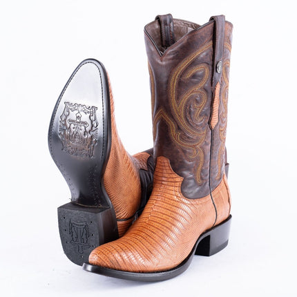 TANNER MARK EXOTIC LEATHER Lizard MD Brandy Cowboy Boots - Rancho Sementalvariable