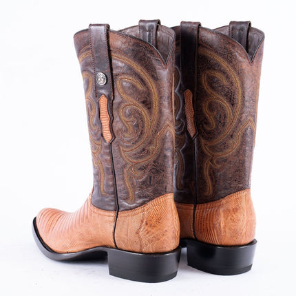 TANNER MARK EXOTIC LEATHER Lizard MD Brandy Cowboy Boots - Rancho Sementalvariable