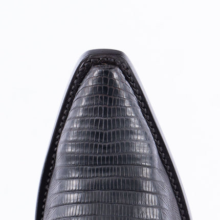 TANNER MARK EXOTIC LEATHER Lizard Oiled Nicotine Cowboy Boots Snip Toe - Rancho Sementalvariable