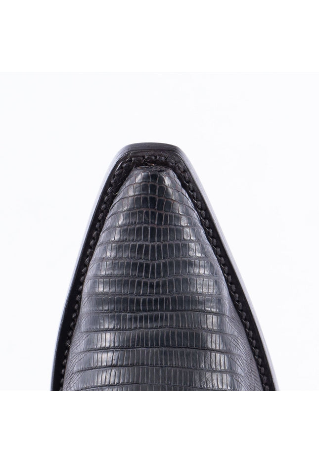 TANNER MARK EXOTIC LEATHER Lizard Oiled Nicotine Cowboy Boots Snip Toe - Rancho Sementalvariable