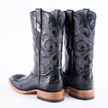 TANNER MARK EXOTIC LEATHER Ostrich Leg Brush Black Cowboy Boots - Rancho Sementalvariable