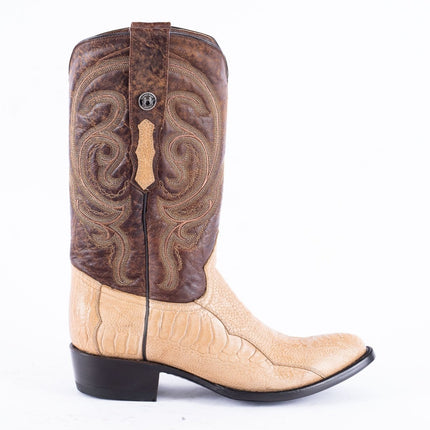 TANNER MARK EXOTIC LEATHER Ostrich Leg MD Antique Cowboy Boots - Rancho Sementalvariable