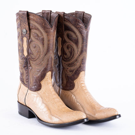 TANNER MARK EXOTIC LEATHER Ostrich Leg MD Antique Cowboy Boots - Rancho Sementalvariable