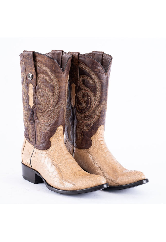 TANNER MARK EXOTIC LEATHER Ostrich Leg MD Antique Cowboy Boots - Rancho Sementalvariable