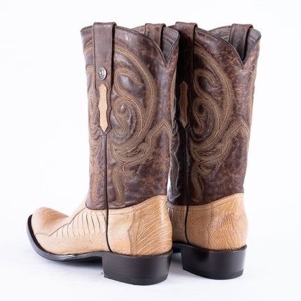TANNER MARK EXOTIC LEATHER Ostrich Leg MD Antique Cowboy Boots - Rancho Sementalvariable