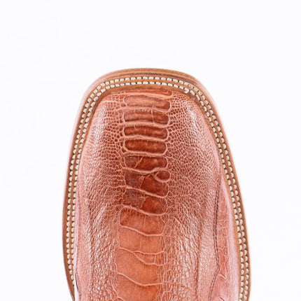 TANNER MARK EXOTIC LEATHER Ostrich Leg MD Brandy Cowboy Boots - Rancho Sementalvariable