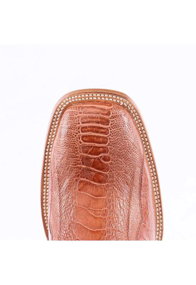 TANNER MARK EXOTIC LEATHER Ostrich Leg MD Brandy Cowboy Boots - Rancho Sementalvariable