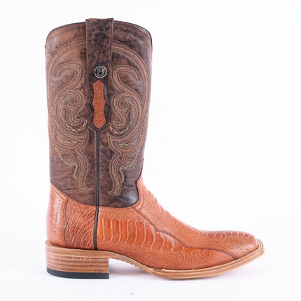 TANNER MARK EXOTIC LEATHER Ostrich Leg MD Brandy Cowboy Boots - Rancho Sementalvariable
