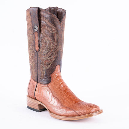 TANNER MARK EXOTIC LEATHER Ostrich Leg MD Brandy Cowboy Boots - Rancho Sementalvariable