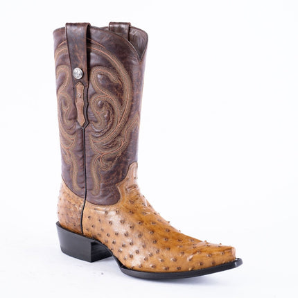 TANNER MARK EXOTIC LEATHER Ostrich MD Antique Cowboy Boots Snip Toe - Rancho Sementalvariable