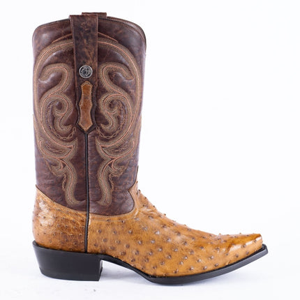 TANNER MARK EXOTIC LEATHER Ostrich MD Antique Cowboy Boots Snip Toe - Rancho Sementalvariable