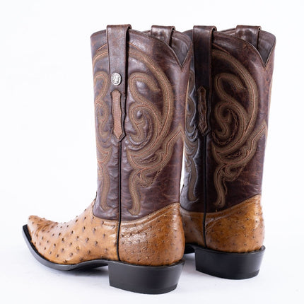 TANNER MARK EXOTIC LEATHER Ostrich MD Antique Cowboy Boots Snip Toe - Rancho Sementalvariable