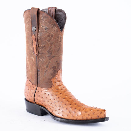 TANNER MARK EXOTIC LEATHER Ostrich MD Brandy Cowboy Boots Snip Toe - Rancho Sementalvariable