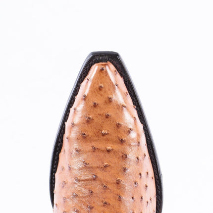 TANNER MARK EXOTIC LEATHER Ostrich MD Brandy Cowboy Boots Snip Toe - Rancho Sementalvariable