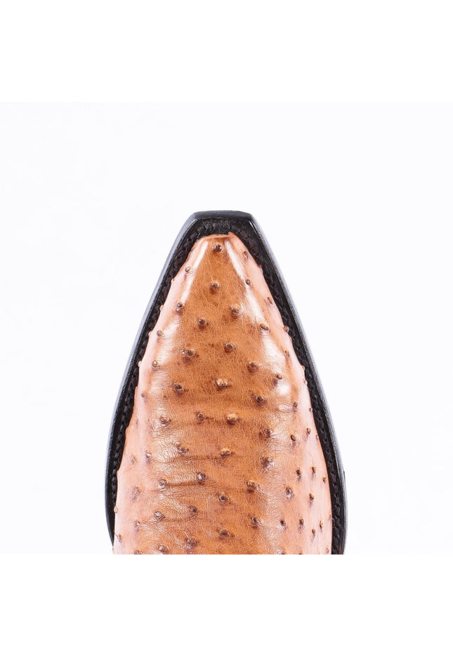 TANNER MARK EXOTIC LEATHER Ostrich MD Brandy Cowboy Boots Snip Toe - Rancho Sementalvariable