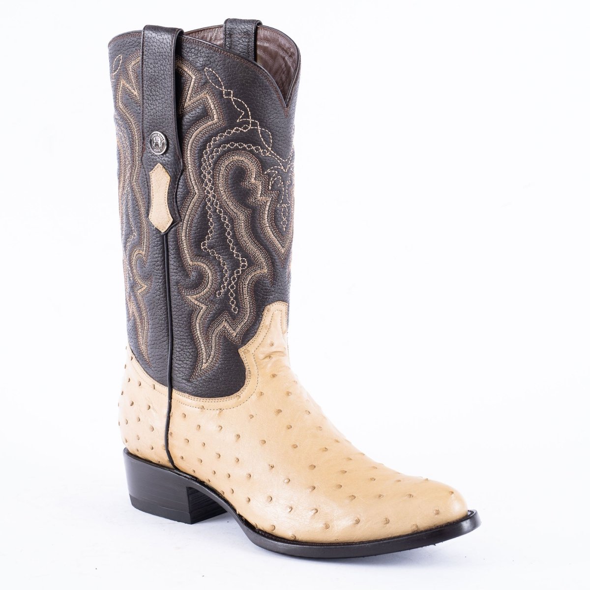 TANNER MARK EXOTIC LEATHER Ostrich Orix Cowboy Boots Round Toe - Rancho Sementalvariable