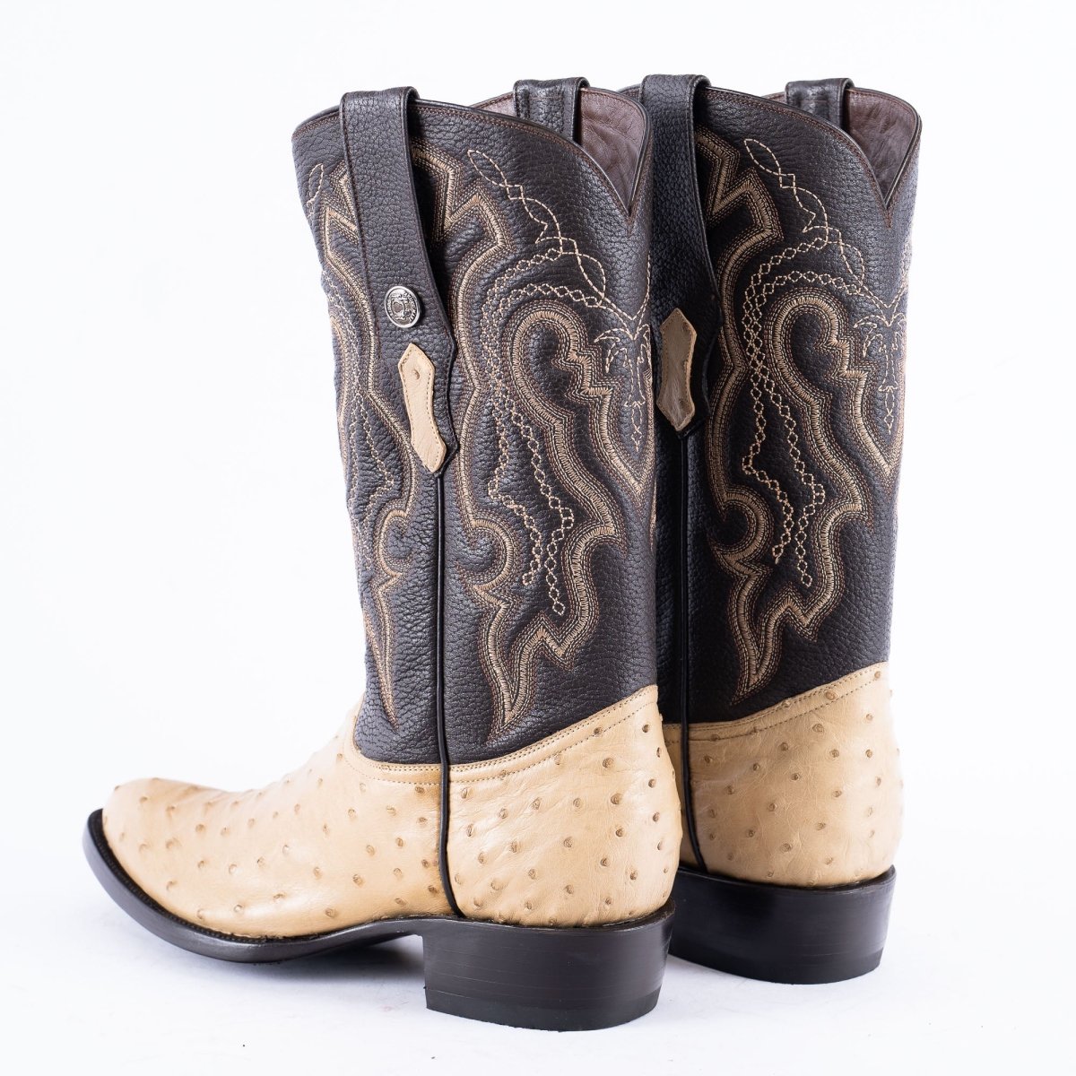 TANNER MARK EXOTIC LEATHER Ostrich Orix Cowboy Boots Round Toe - Rancho Sementalvariable